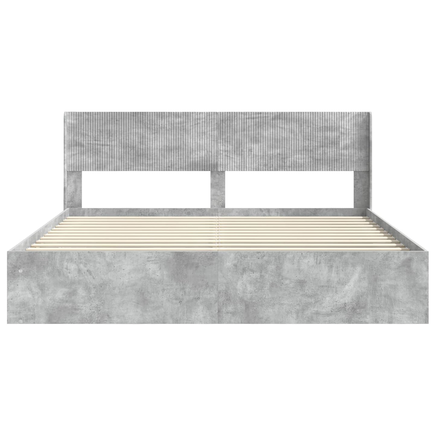 vidaXL Bed Frame with Storage and Headboard Concrete Grey 180 x 200 cm 5