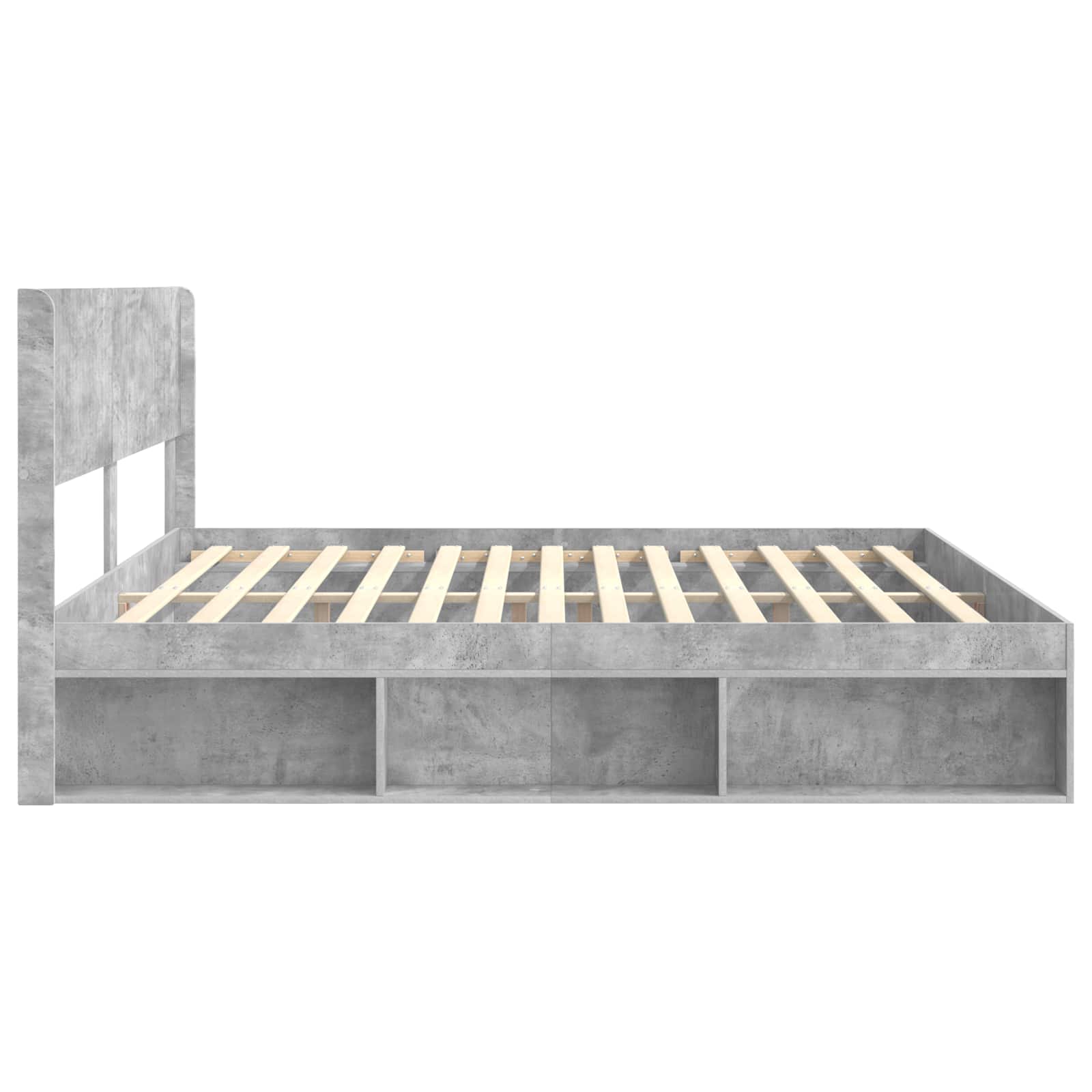 vidaXL Bed Frame with Storage and Headboard Concrete Grey 180 x 200 cm 6