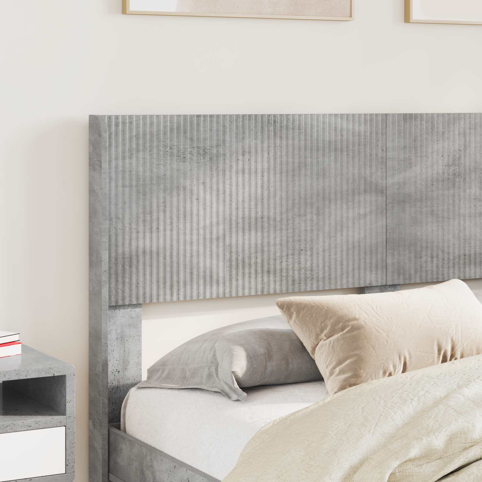 vidaXL Bed Frame with Storage and Headboard Concrete Grey 160 x 200 cm 3