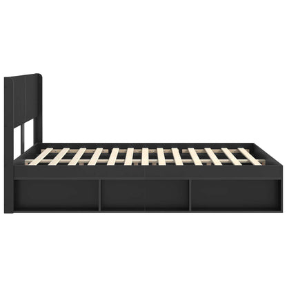 vidaXL Bed Frame with Storage and Headboard Black 135 x 190 cm 6