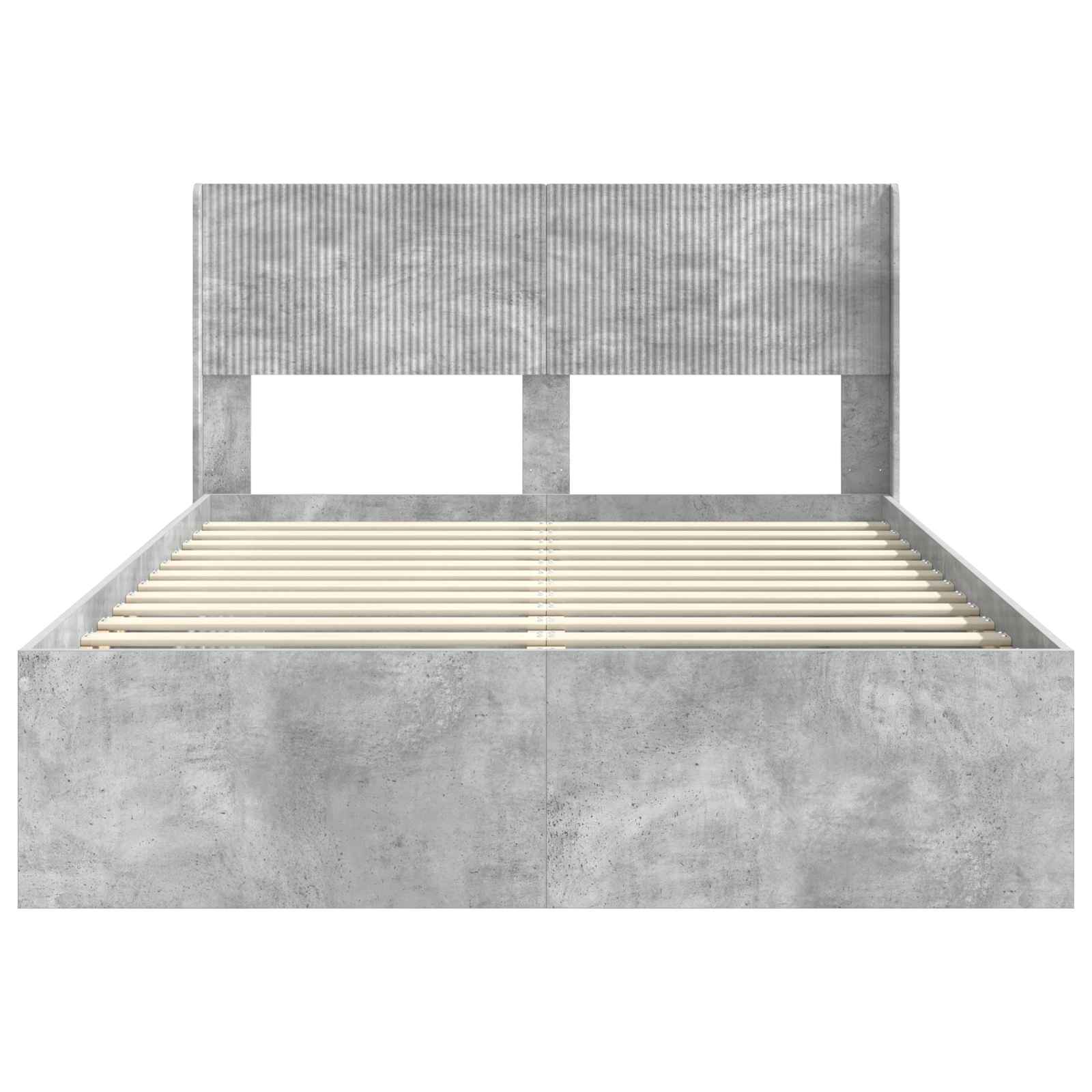 vidaXL Bed Frame with Storage and Headboard Concrete Grey 135 x 190 cm 5