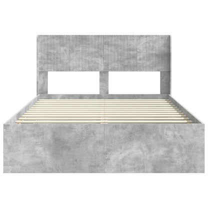 vidaXL Bed Frame with Storage and Headboard Concrete Grey 135 x 190 cm 5