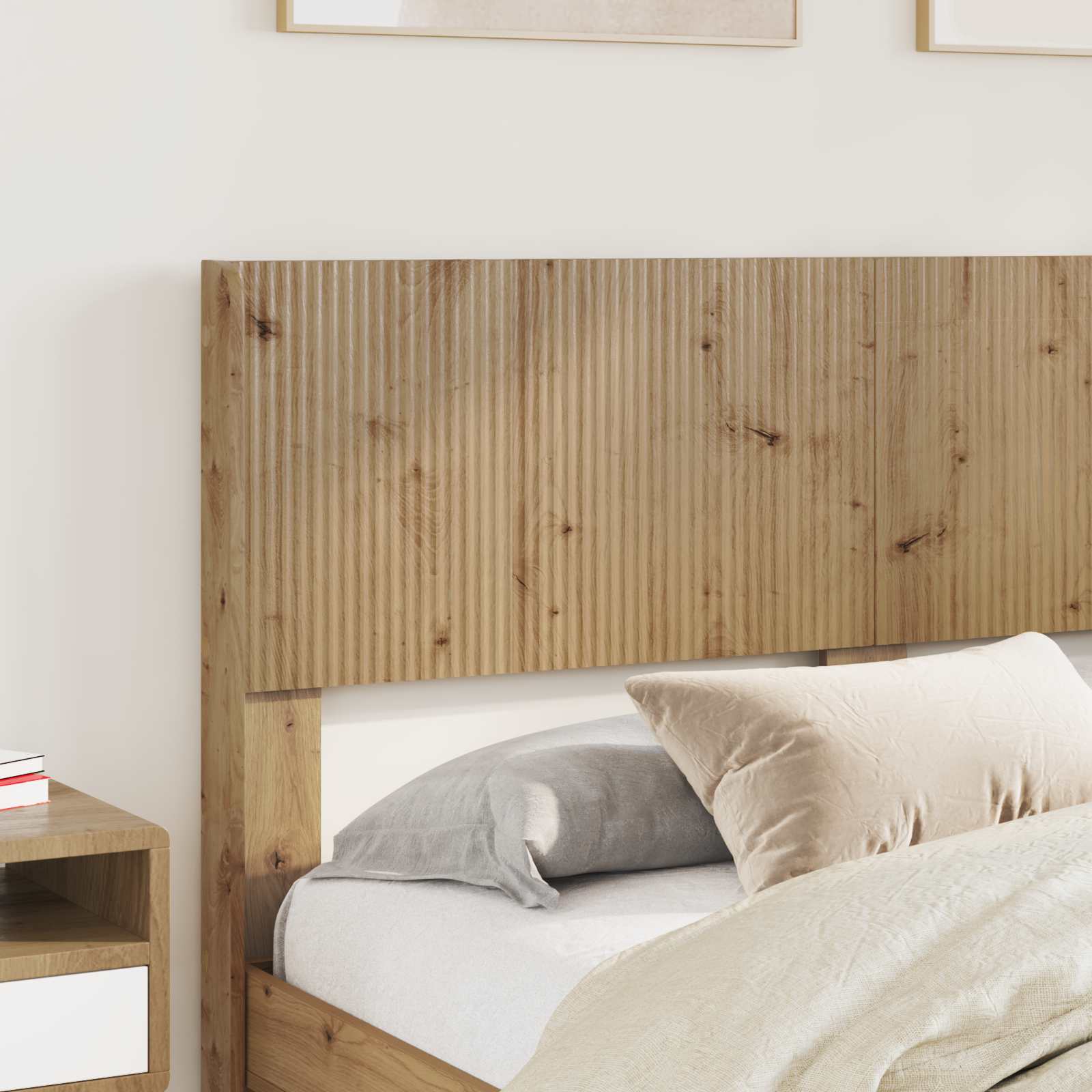 vidaXL Bed Frame with Storage and Headboard Artisan Oak 135 x 190 cm 3