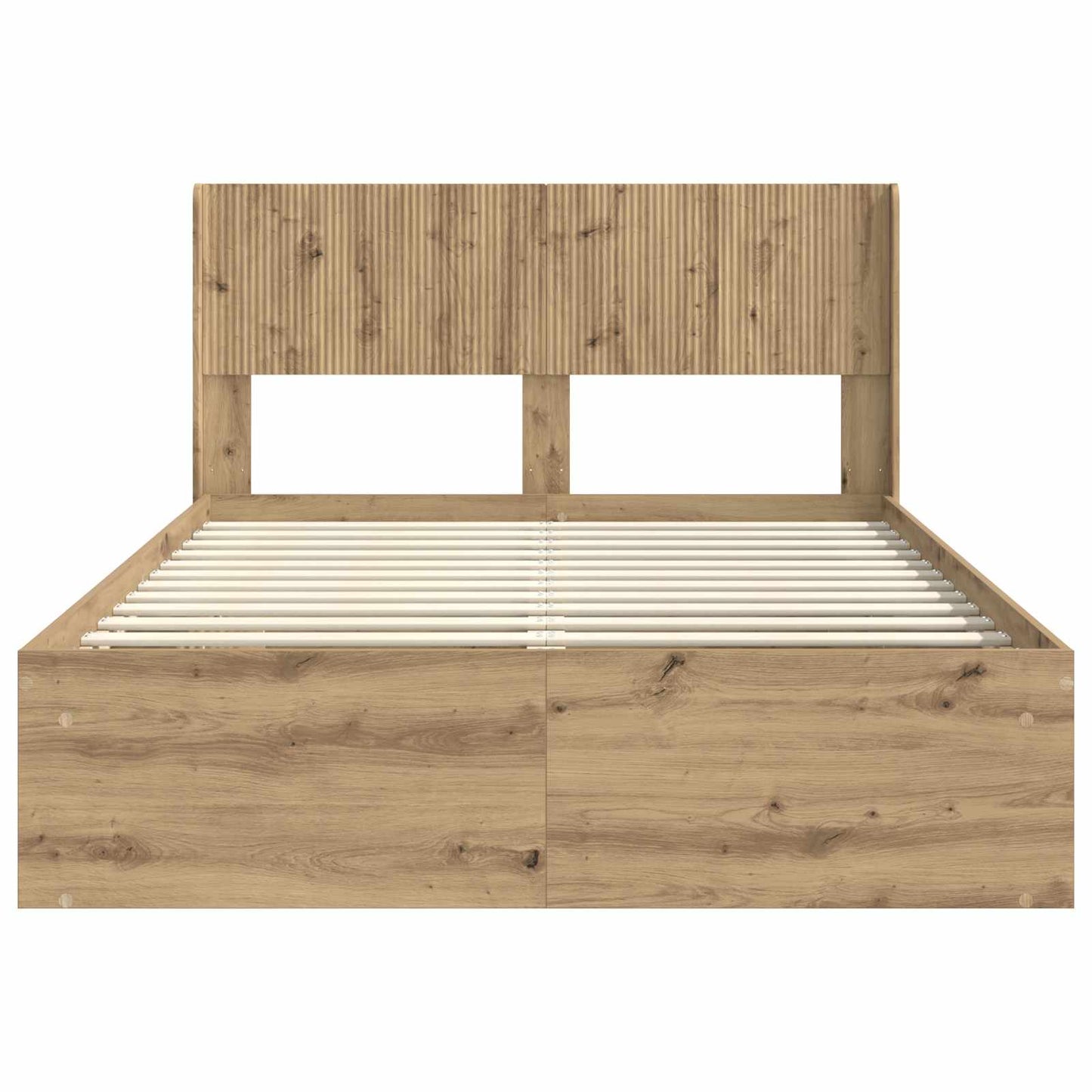 vidaXL Bed Frame with Storage and Headboard Artisan Oak 135 x 190 cm 5