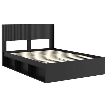 vidaXL Bed Frame with Storage and Headboard Black 120 x 200 cm 4