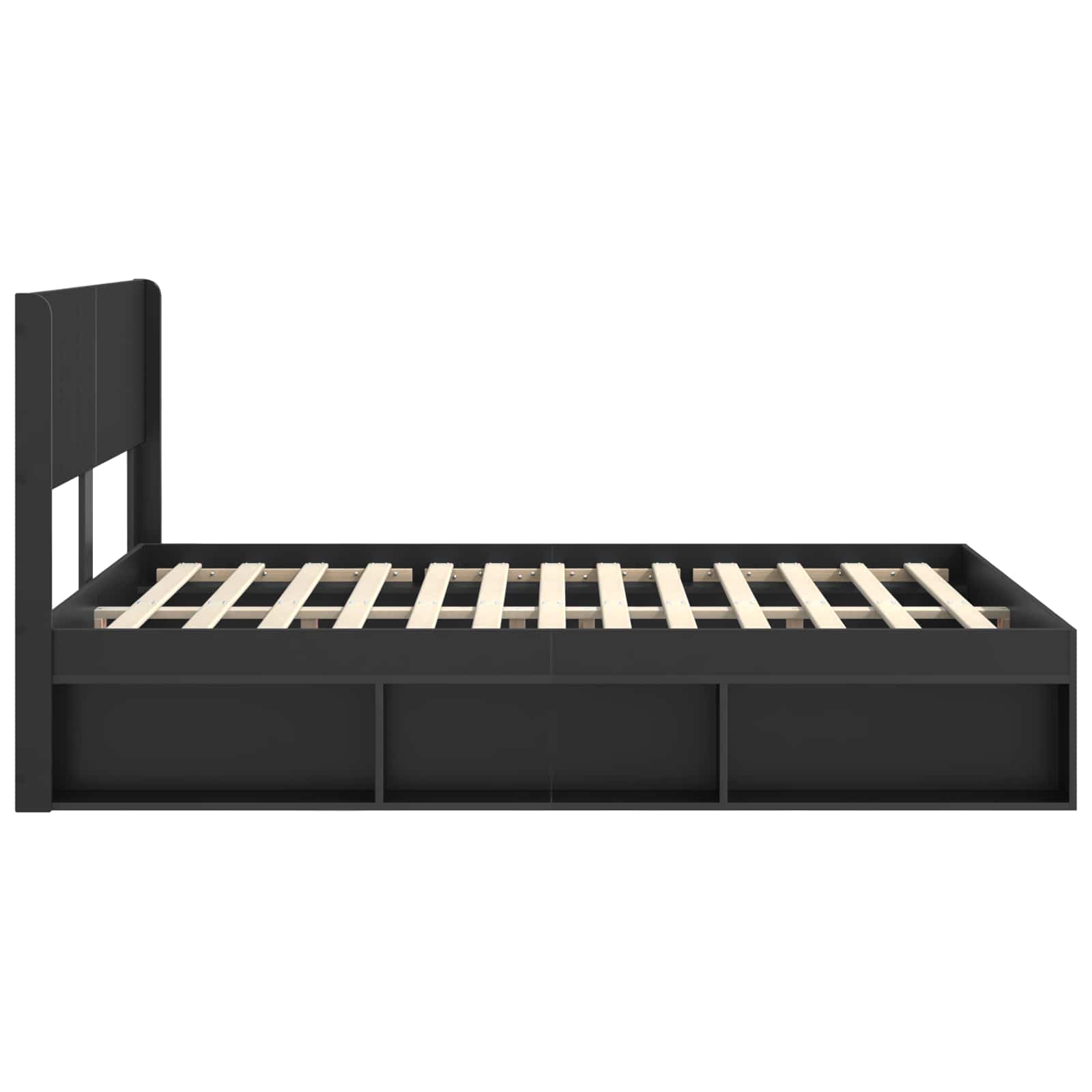 vidaXL Bed Frame with Storage and Headboard Black 120 x 200 cm 6