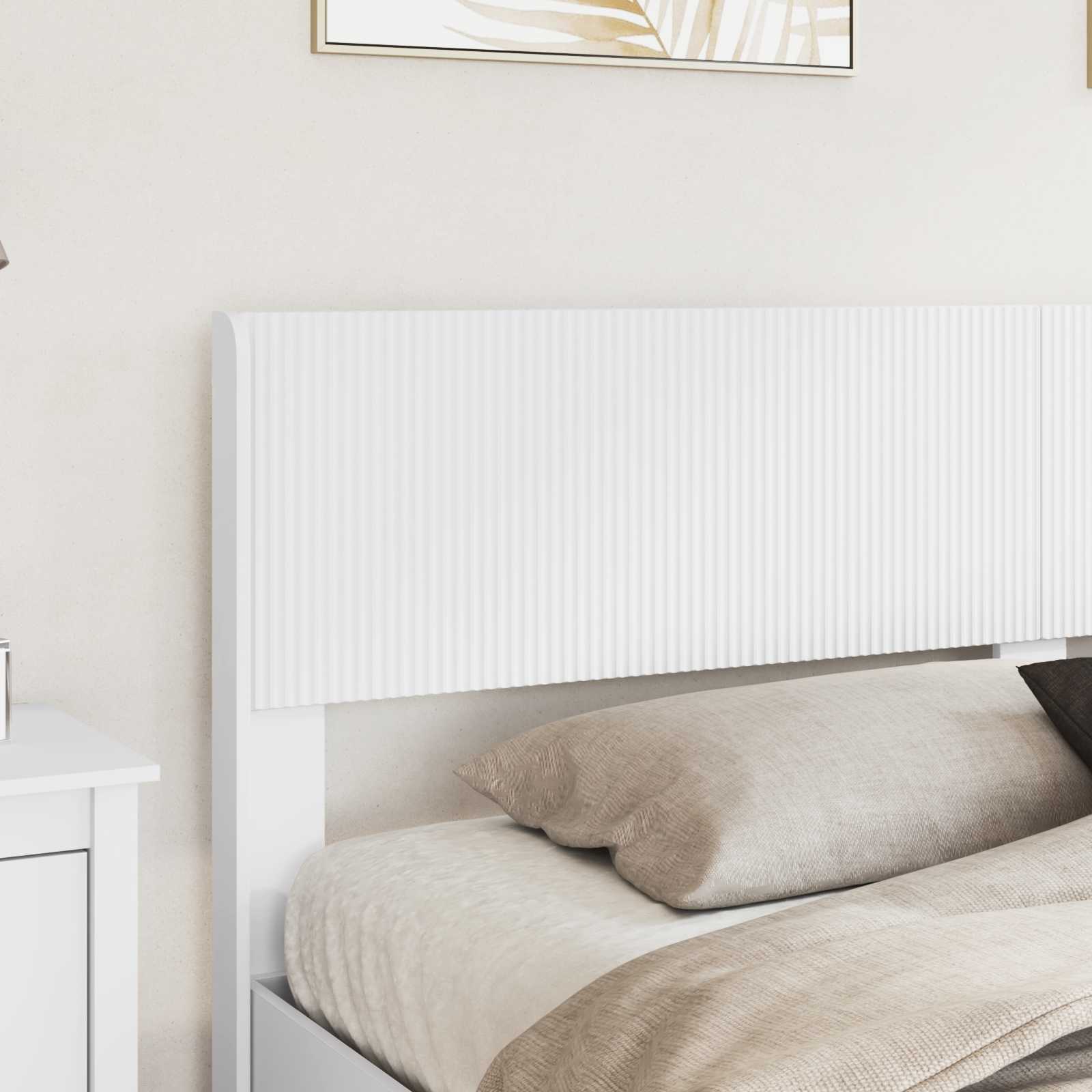 vidaXL Bed Frame with Storage and Headboard White 200 x 200 cm 3