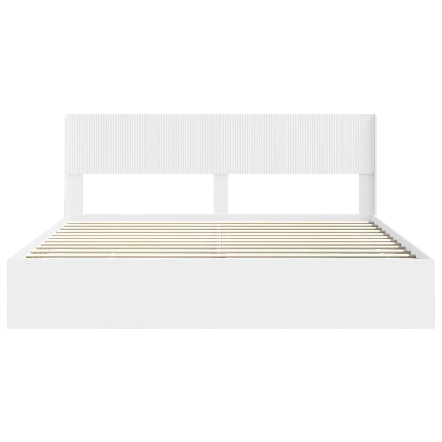 vidaXL Bed Frame with Storage and Headboard White 200 x 200 cm 6