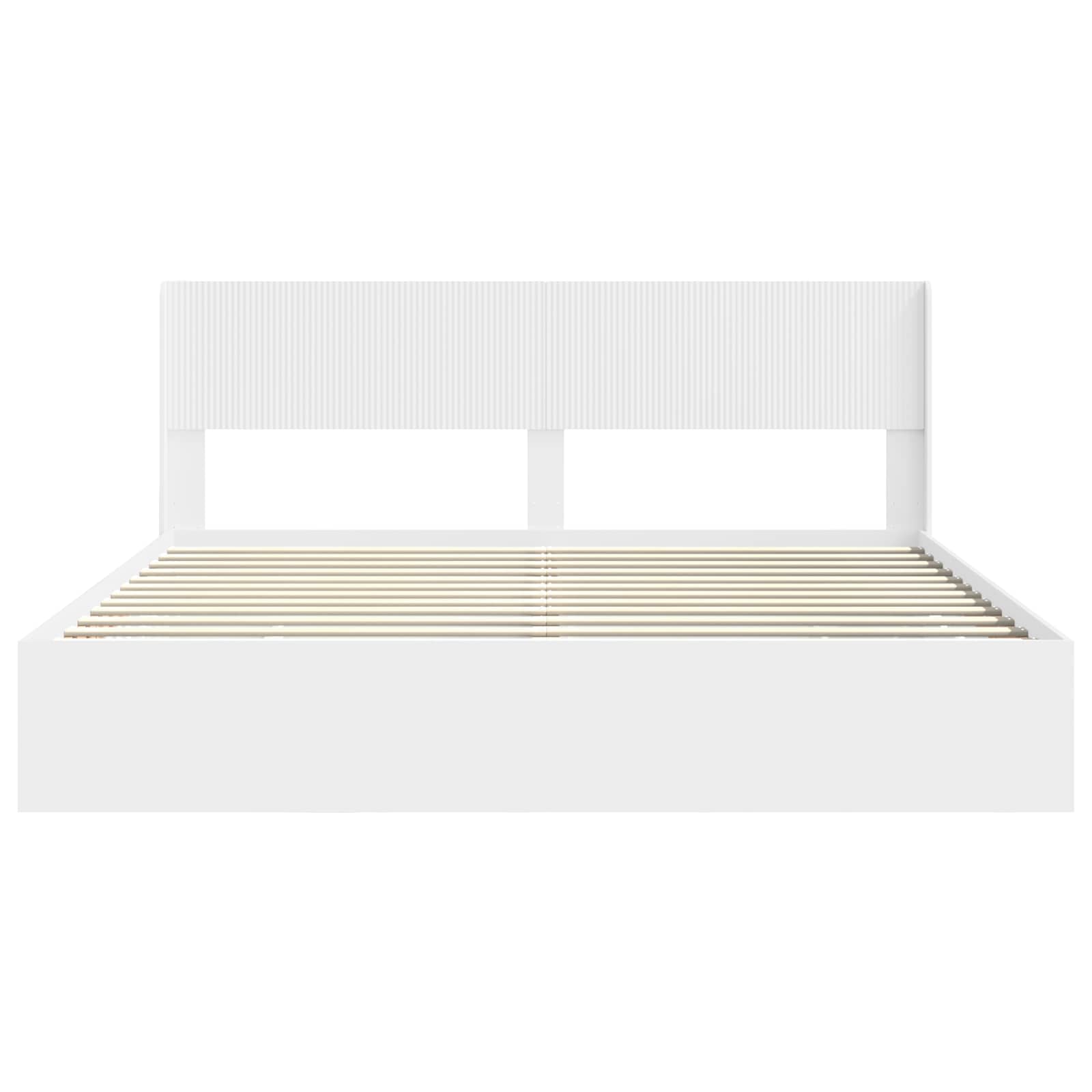 vidaXL Bed Frame with Storage and Headboard White 200 x 200 cm 6