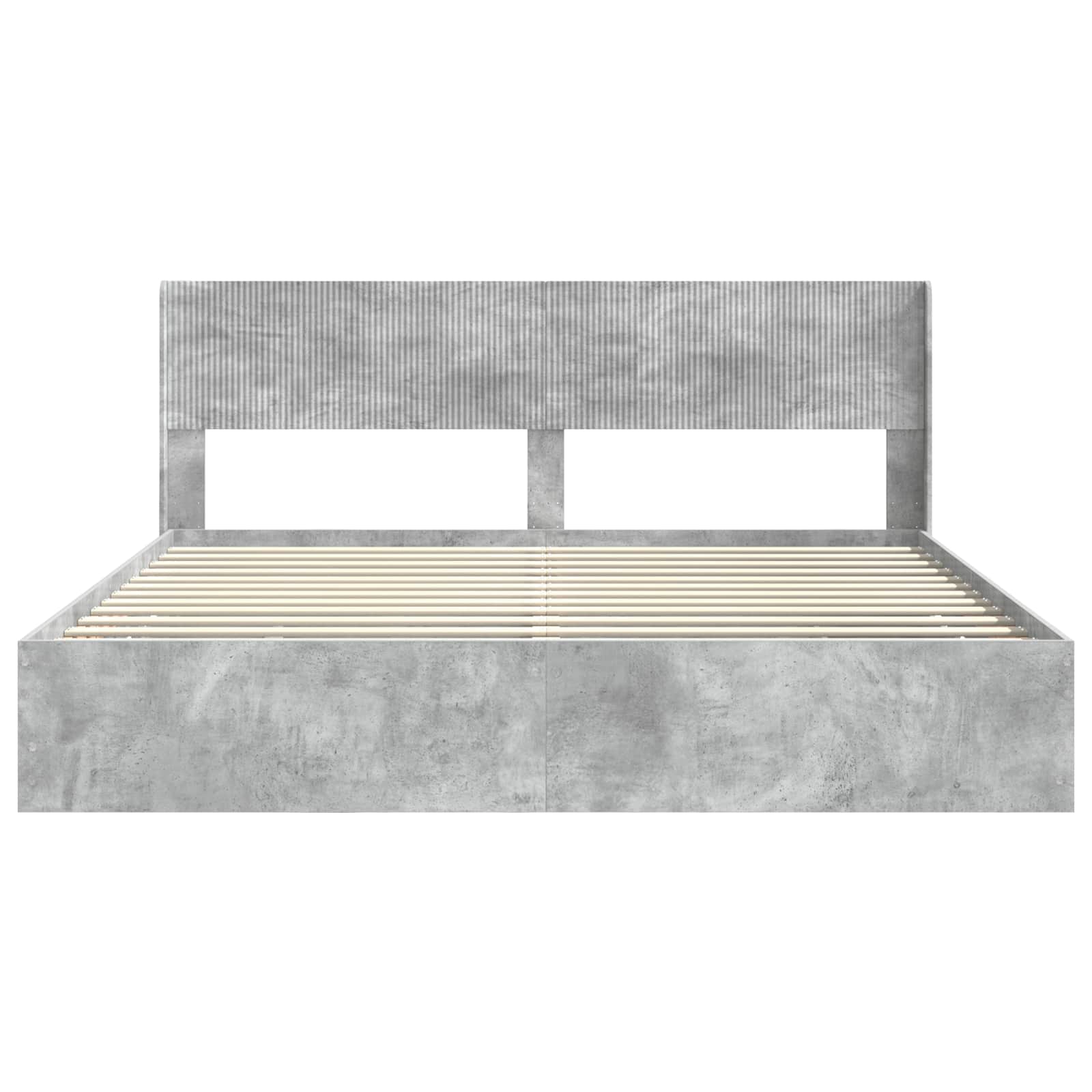 vidaXL Bed Frame with Storage and Headboard Concrete Grey 200 x 200 cm 6