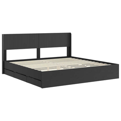 vidaXL Bed Frame with Storage and Headboard Black 180 x 200 cm 4