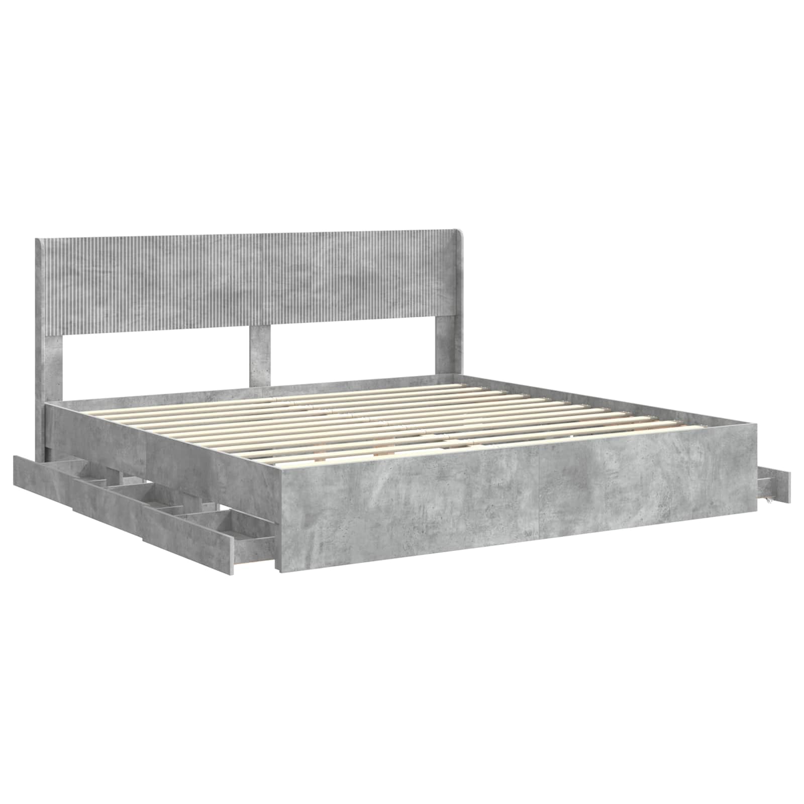 vidaXL Bed Frame with Storage and Headboard Concrete Grey 180 x 200 cm 5