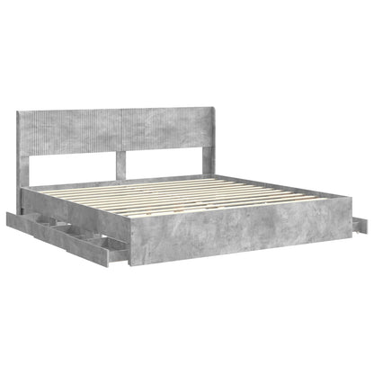 vidaXL Bed Frame with Storage and Headboard Grey Sonoma 180 x 200 cm 5