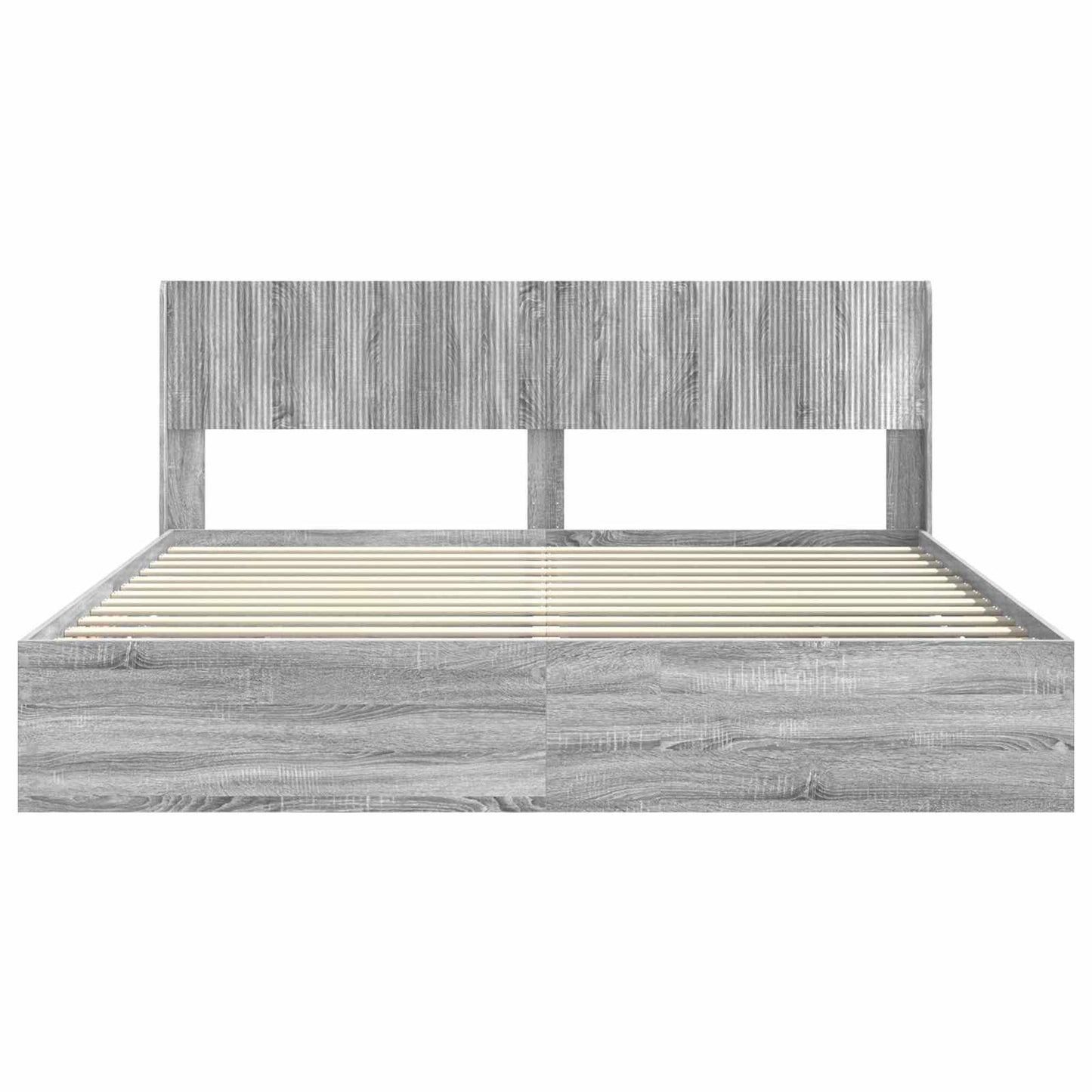 vidaXL Bed Frame with Storage and Headboard Grey Sonoma 180 x 200 cm 6