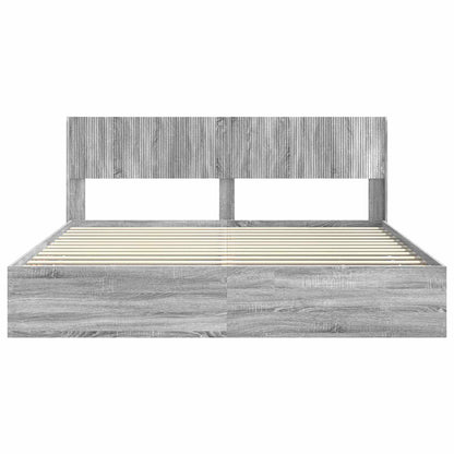 vidaXL Bed Frame with Storage and Headboard Grey Sonoma 180 x 200 cm 6