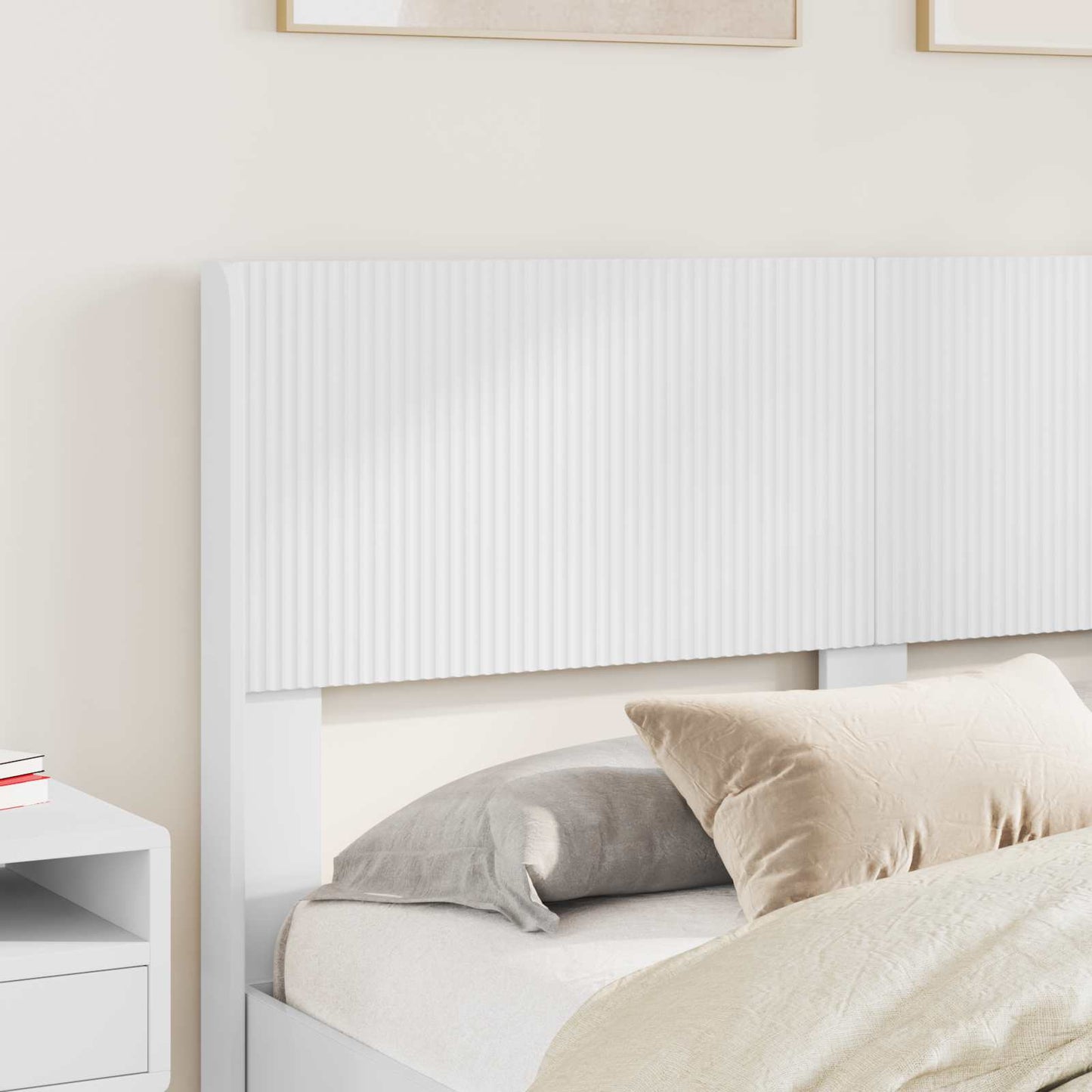vidaXL Bed Frame with Storage and Headboard White 160 x 200 cm 3