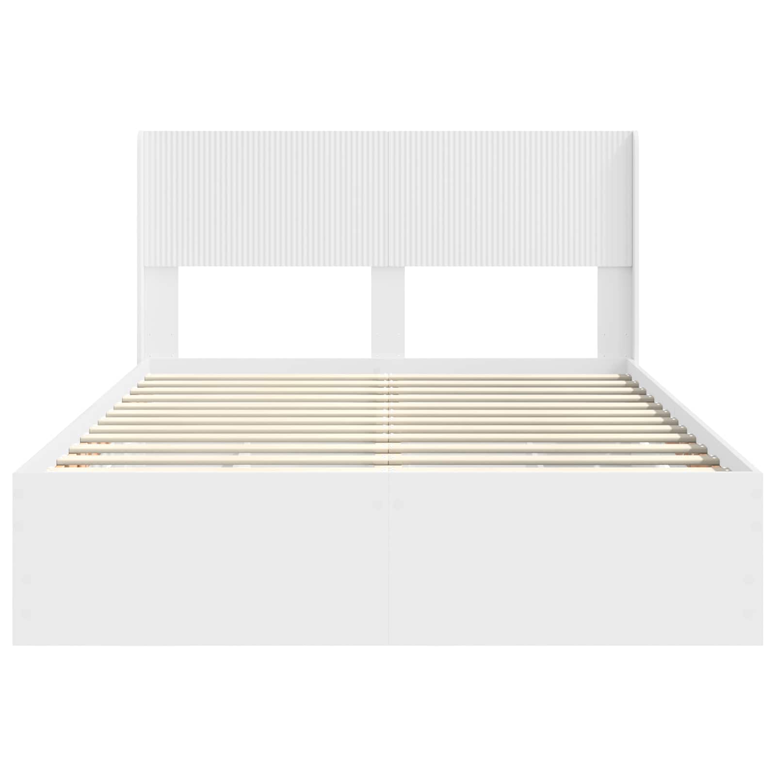 vidaXL Bed Frame with Storage and Headboard White 160 x 200 cm 6