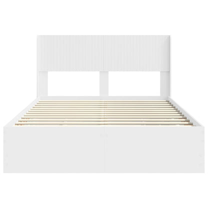 vidaXL Bed Frame with Storage and Headboard White 160 x 200 cm 6