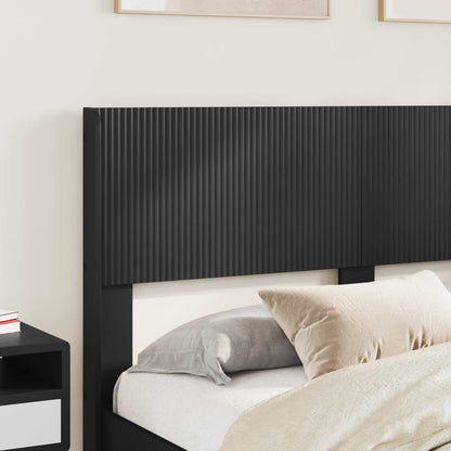 vidaXL Bed Frame with Storage and Headboard Black 160 x 200 cm 3