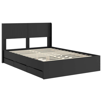 vidaXL Bed Frame with Storage and Headboard Black 160 x 200 cm 4
