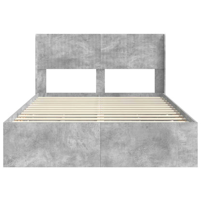 vidaXL Bed Frame with Storage and Headboard Concrete Grey 150 x 200 cm 6