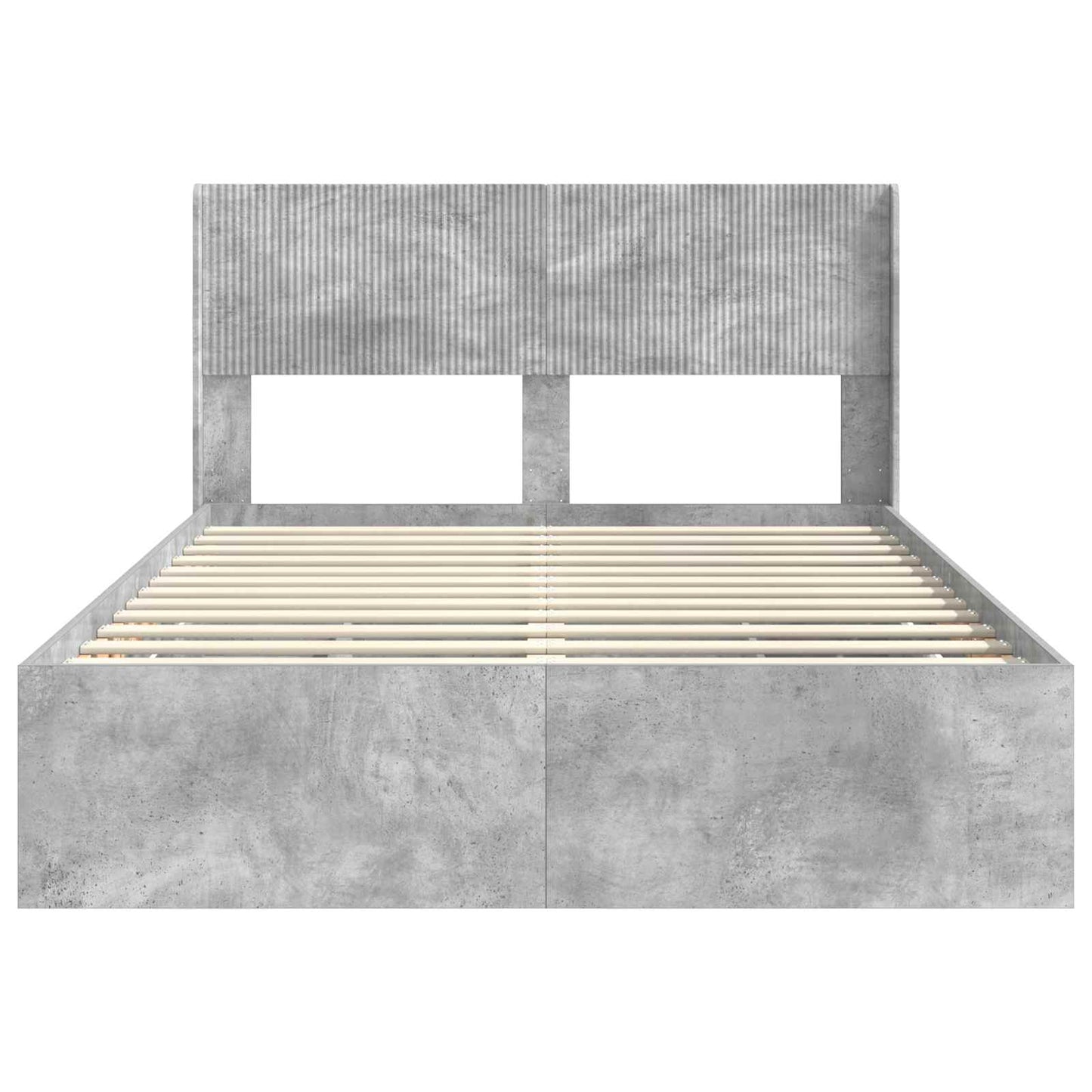 vidaXL Bed Frame with Storage and Headboard Concrete Grey 140 x 200 cm 6