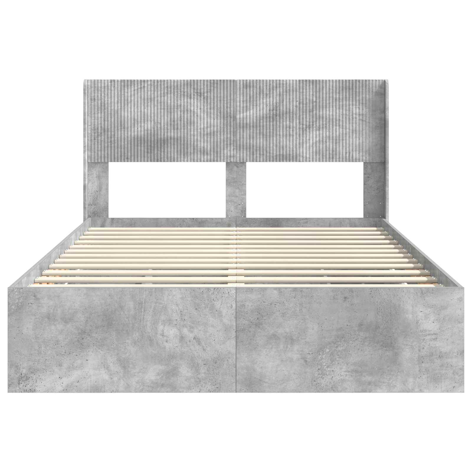 vidaXL Bed Frame with Storage and Headboard Concrete Grey 140 x 200 cm 6