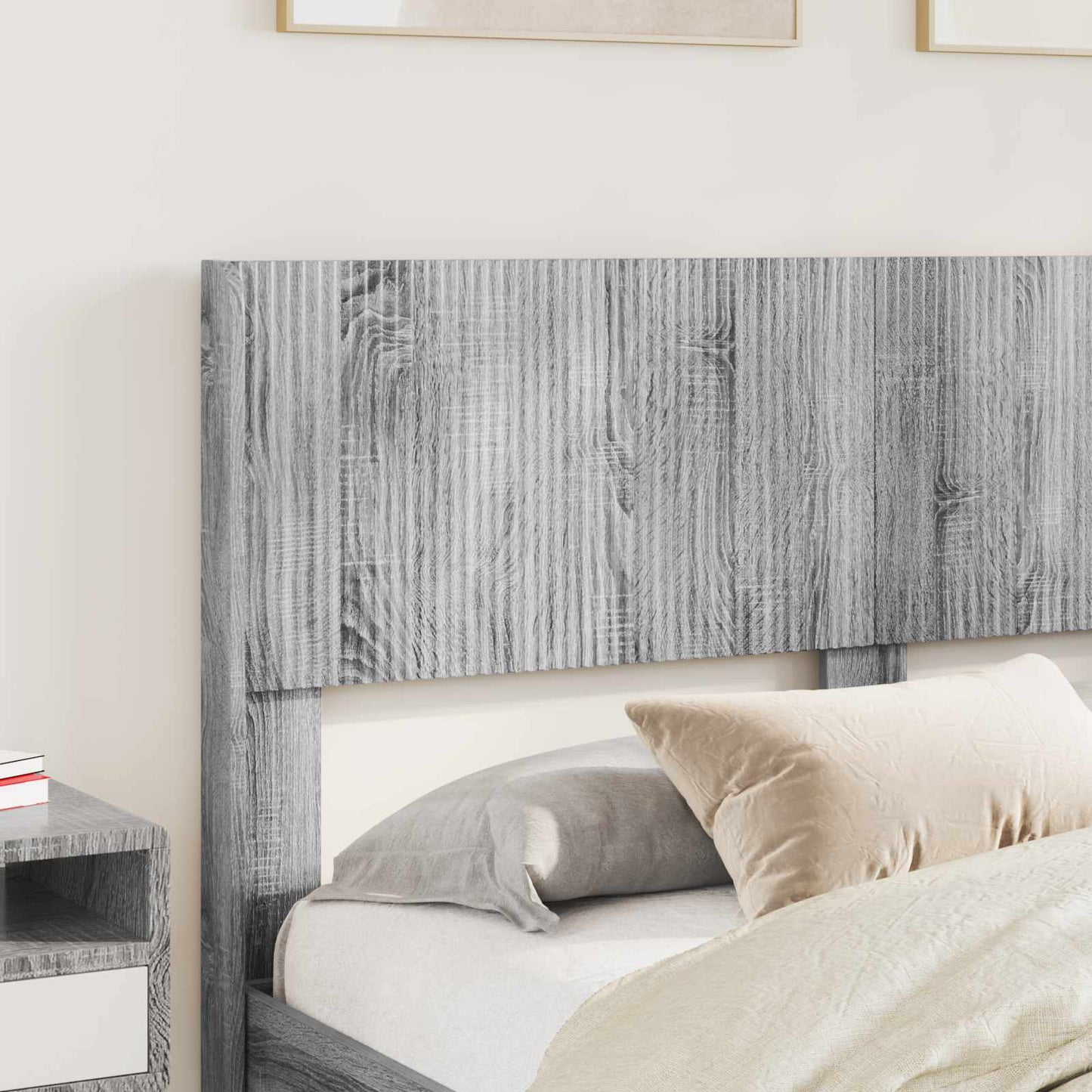 vidaXL Bed Frame with Storage and Headboard Grey Sonoma 140 x 200 cm 3