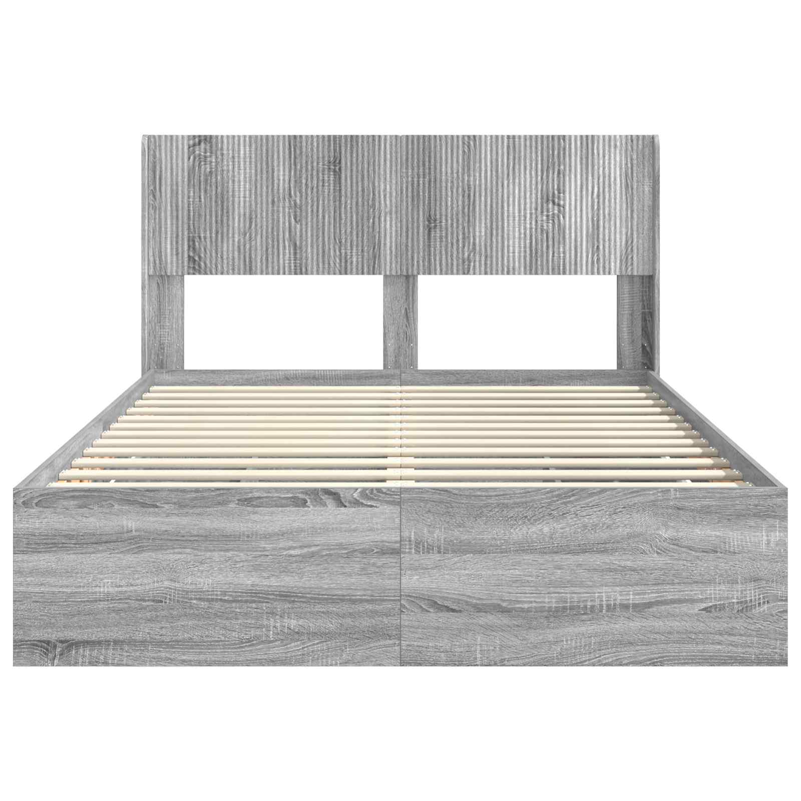 vidaXL Bed Frame with Storage and Headboard Grey Sonoma 140 x 200 cm 6