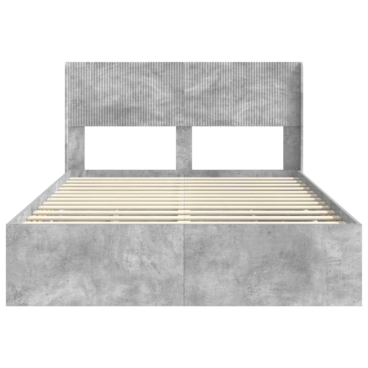 vidaXL Bed Frame with Storage and Headboard Concrete Grey 140 x 190 cm 6