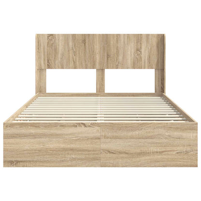 vidaXL Bed Frame with Storage and Headboard Sonoma Oak 120 x 190 cm 6