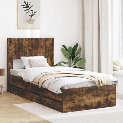 vidaXL Bed Frame with Storage and Headboard Length 190 cm