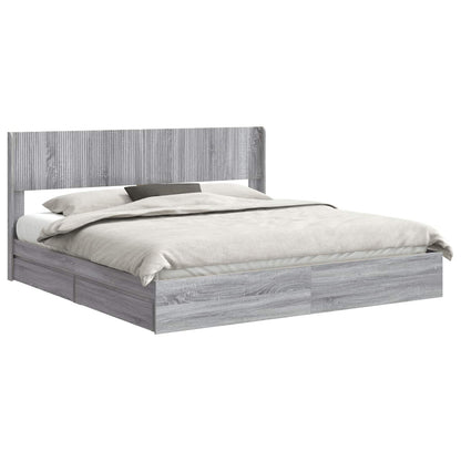 vidaXL Bed Frame with Storage and Headboard 2 pcs Engineered Wood 2