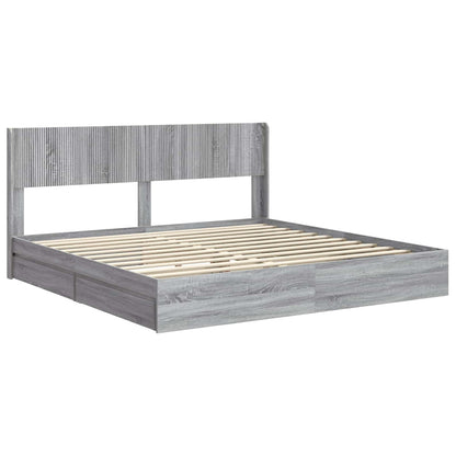 vidaXL Bed Frame with Storage and Headboard 2 pcs Engineered Wood 4