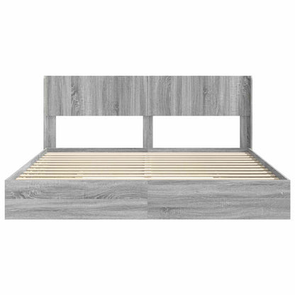 vidaXL Bed Frame with Storage and Headboard 2 pcs Engineered Wood 5