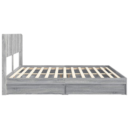 vidaXL Bed Frame with Storage and Headboard 2 pcs Engineered Wood 6