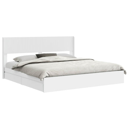 vidaXL Bed Frame with Storage and Headboard White 180 x 200 cm 2