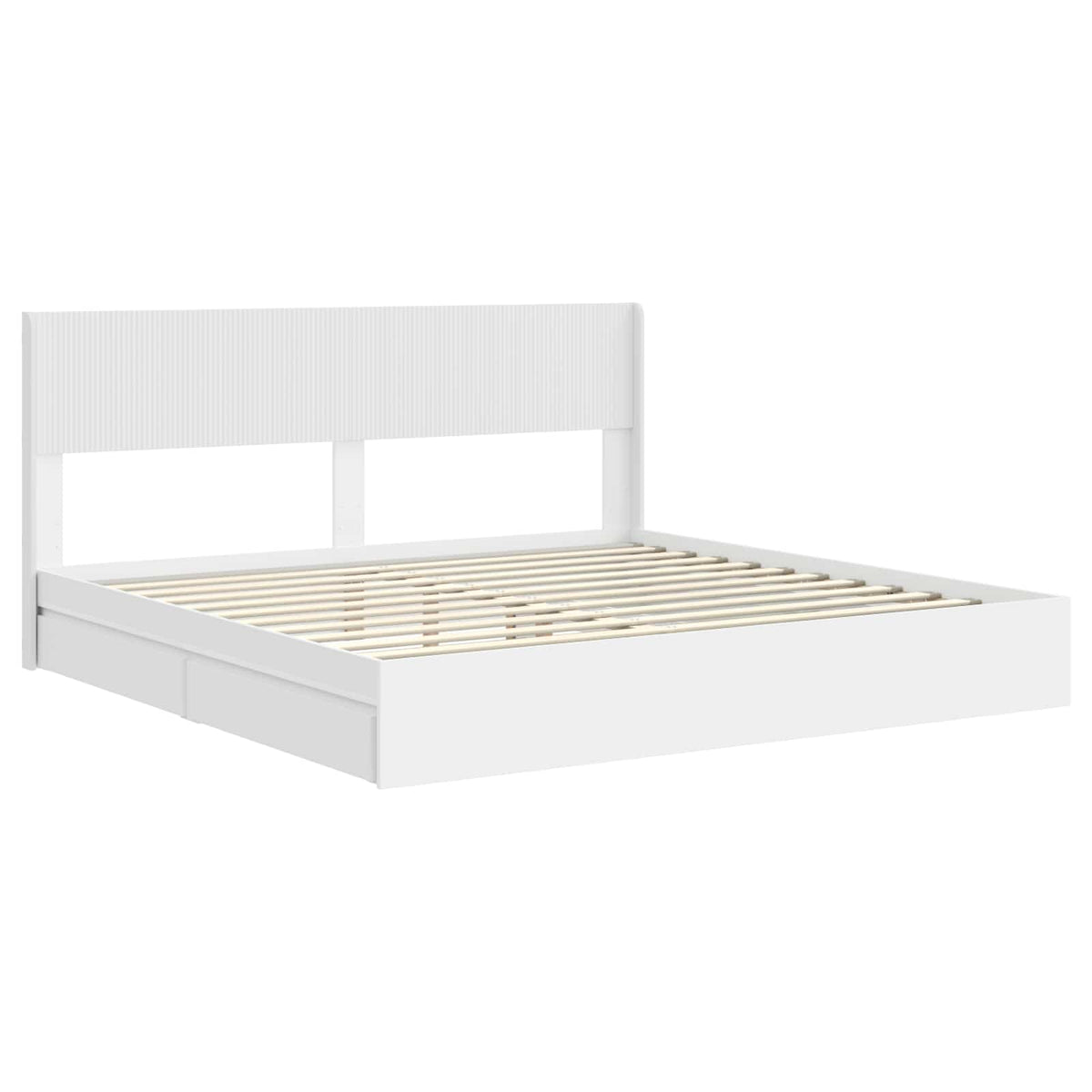 vidaXL Bed Frame with Storage and Headboard White 180 x 200 cm 4