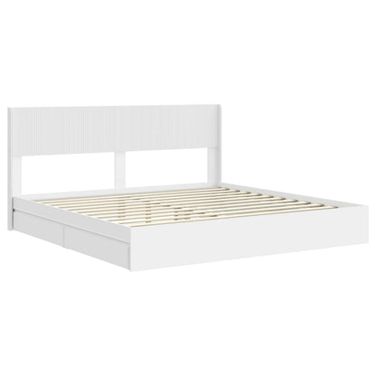 vidaXL Bed Frame with Storage and Headboard White 180 x 200 cm 4