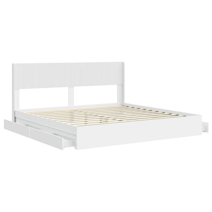 vidaXL Bed Frame with Storage and Headboard White 180 x 200 cm 5