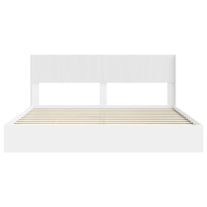 vidaXL Bed Frame with Storage and Headboard White 180 x 200 cm 6