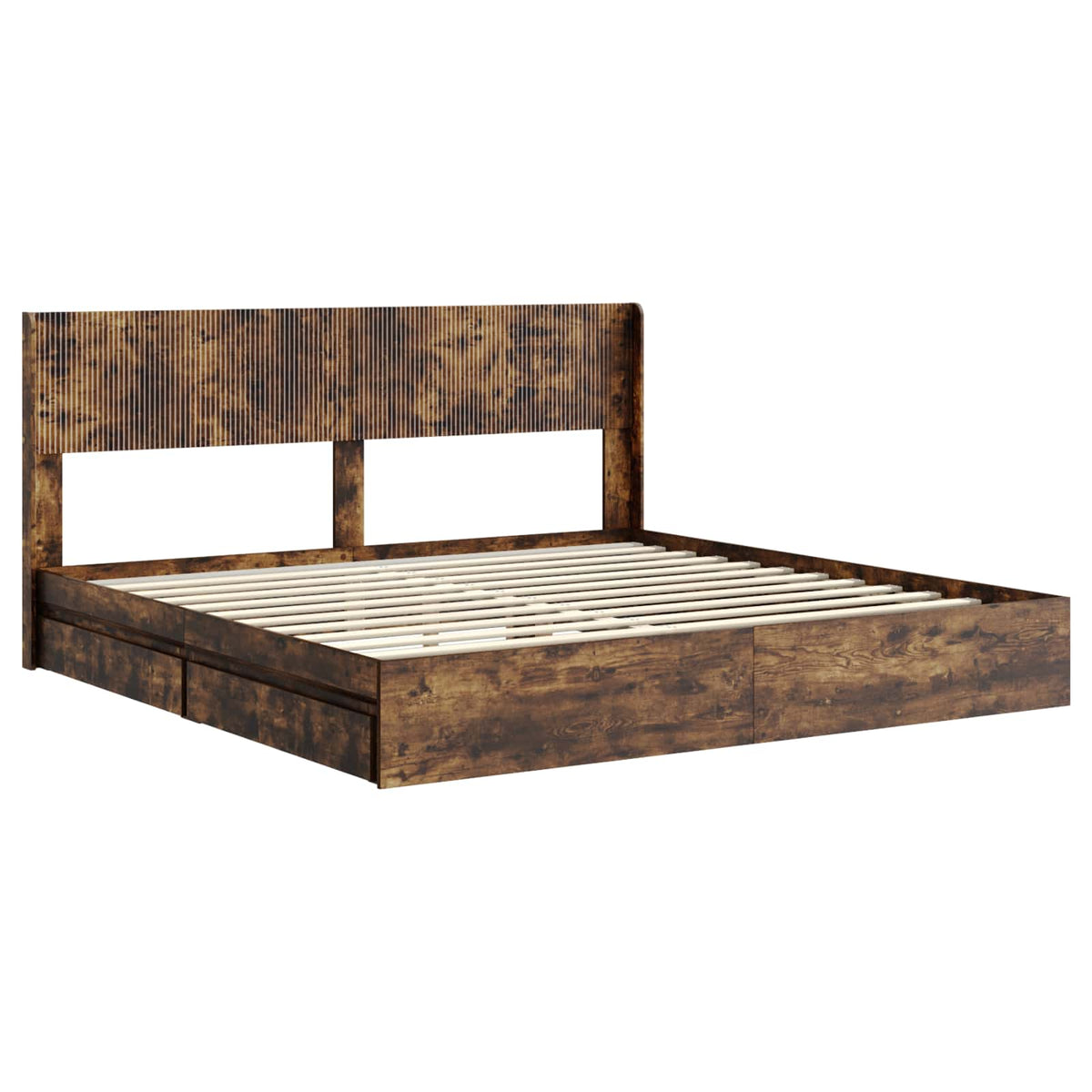 vidaXL Bed Frame with Storage and Headboard Smoked Oak 180 x 200 cm 4