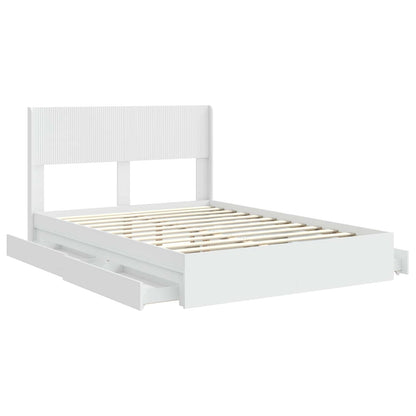 vidaXL Bed Frame with Storage and Headboard White 160 x 200 cm 5