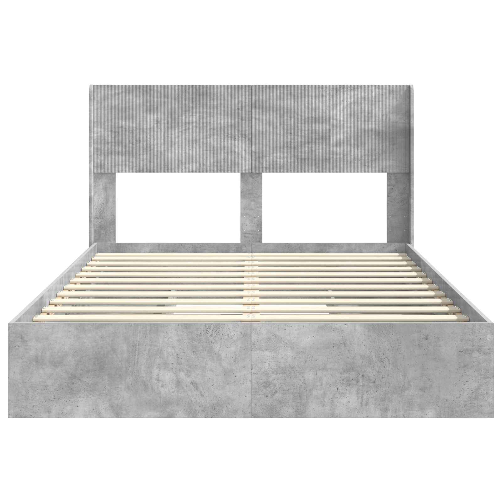 vidaXL Bed Frame with Storage and Headboard Concrete Grey 150 x 200 cm 6