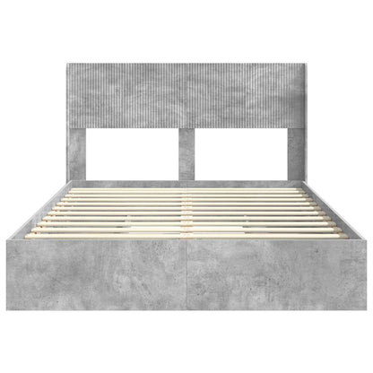 vidaXL Bed Frame with Storage and Headboard Concrete Grey 150 x 200 cm 6