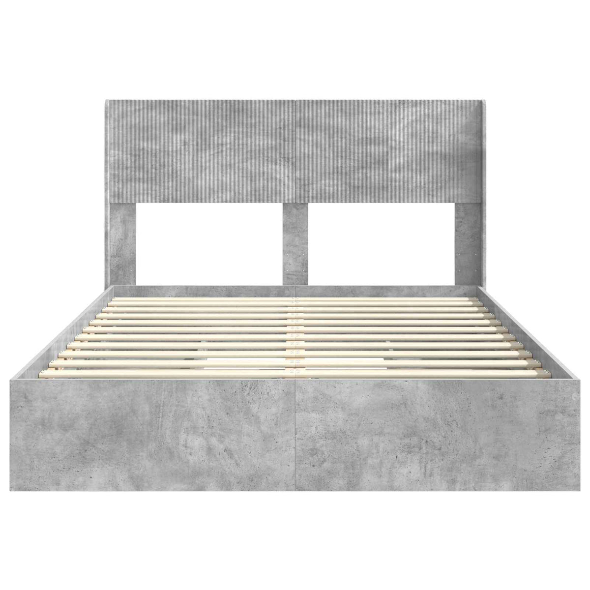 Bed Frame with Storage and Headboard Length 200 cm Concrete Grey 150 cm