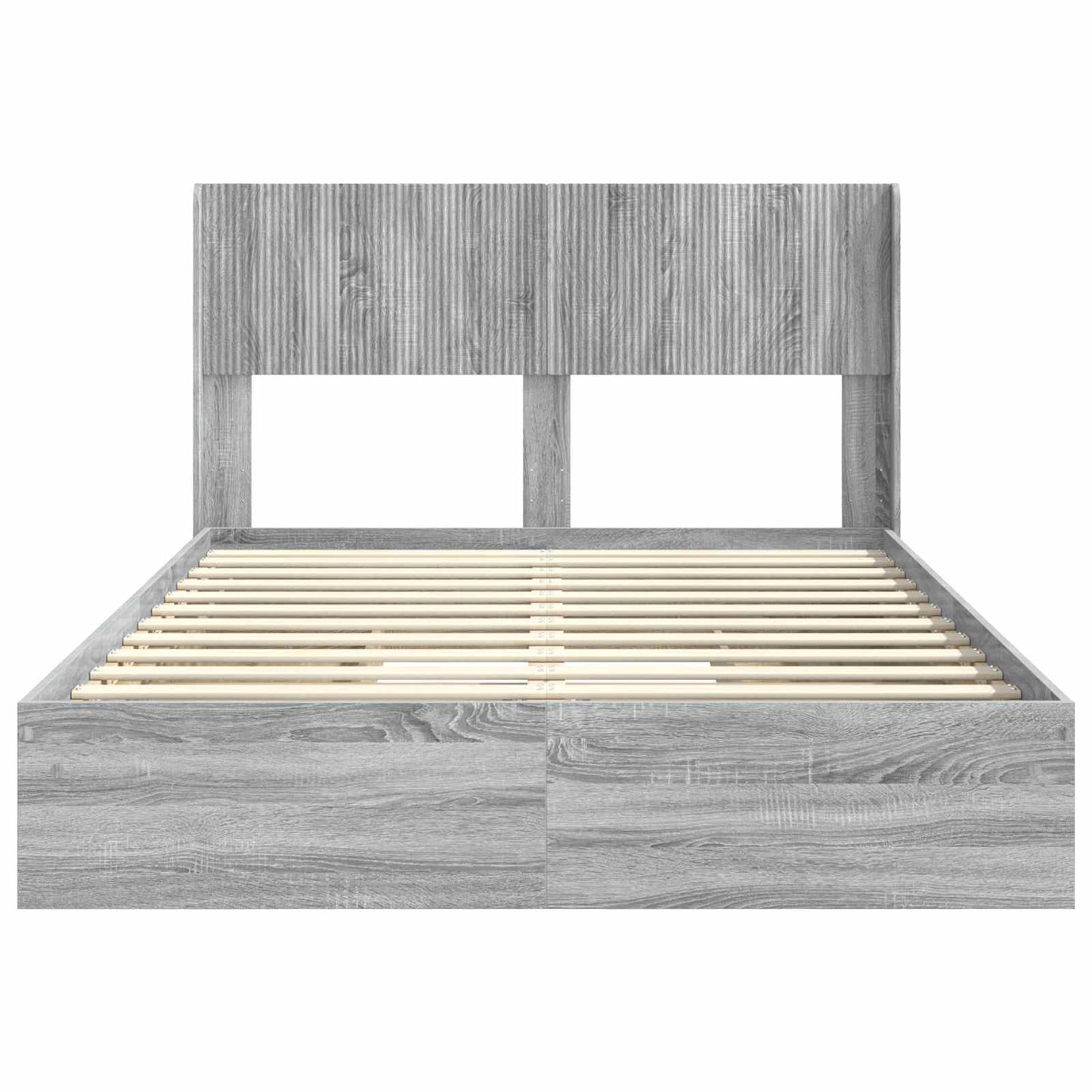 vidaXL Bed Frame with Storage and Headboard Grey Sonoma 150 x 200 cm 6