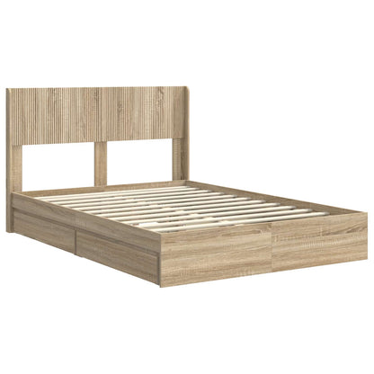 vidaXL Bed Frame with Storage and Headboard Sonoma Oak 140 x 200 cm 4