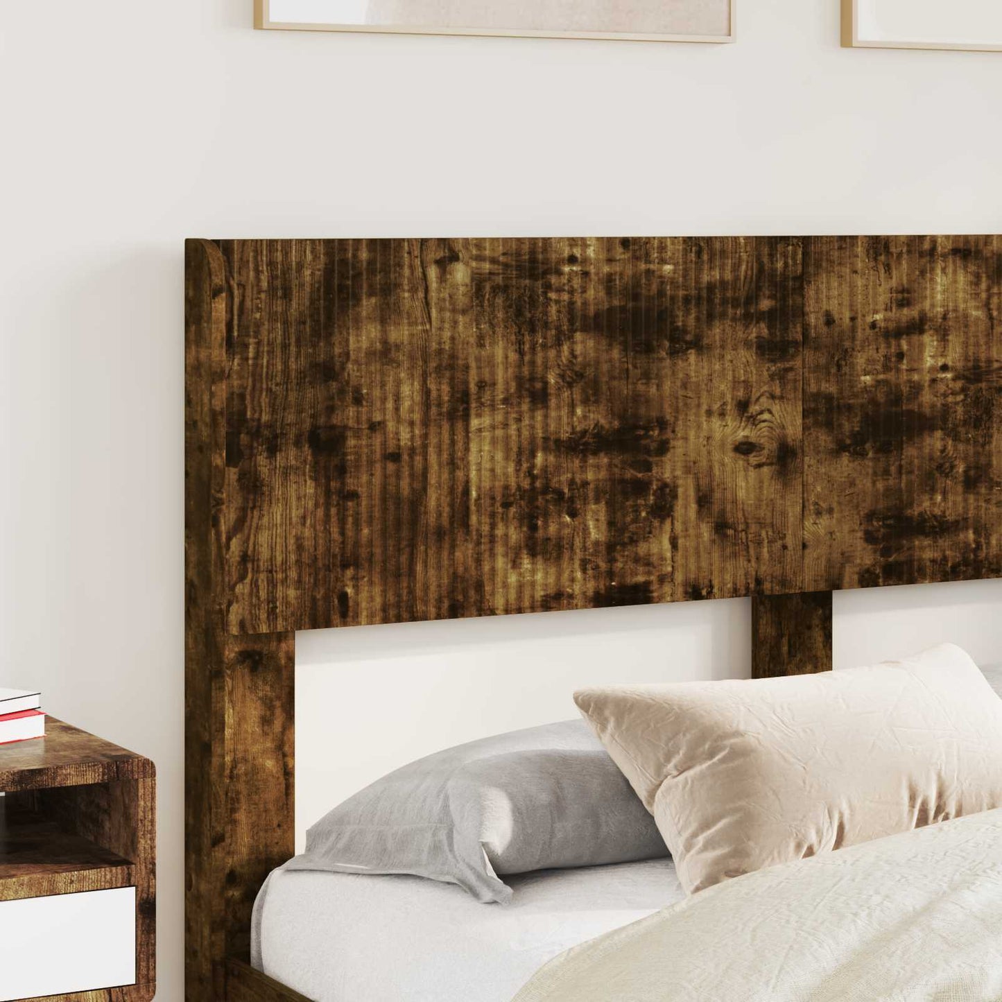 vidaXL Bed Frame with Storage and Headboard Smoked Oak 135 x 190 cm 3
