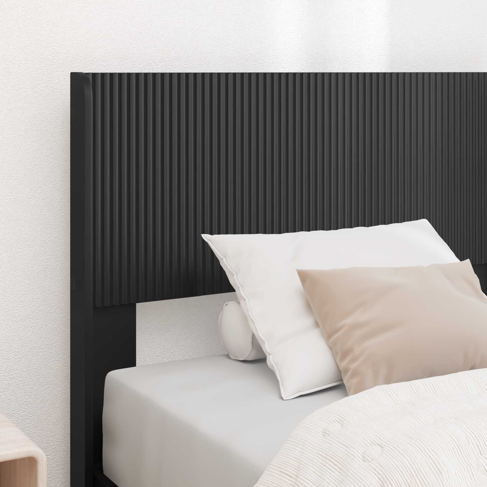 vidaXL Bed Frame with Storage and Headboard Black 90 x 190 cm 3
